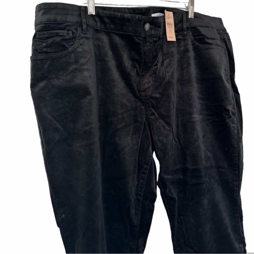 LOFT Plus Black Midrise Stretch Velour Skinny Pants size 22 NWT - Picture 4 of 16